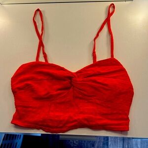 SO Bright Orange Smocked Top